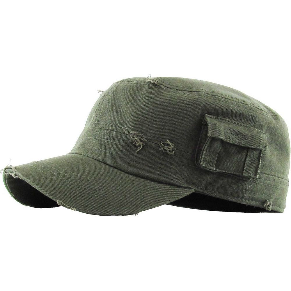 Ethos Army Cadet Cap i 100% Bomuld Distressed - 4 FARVER