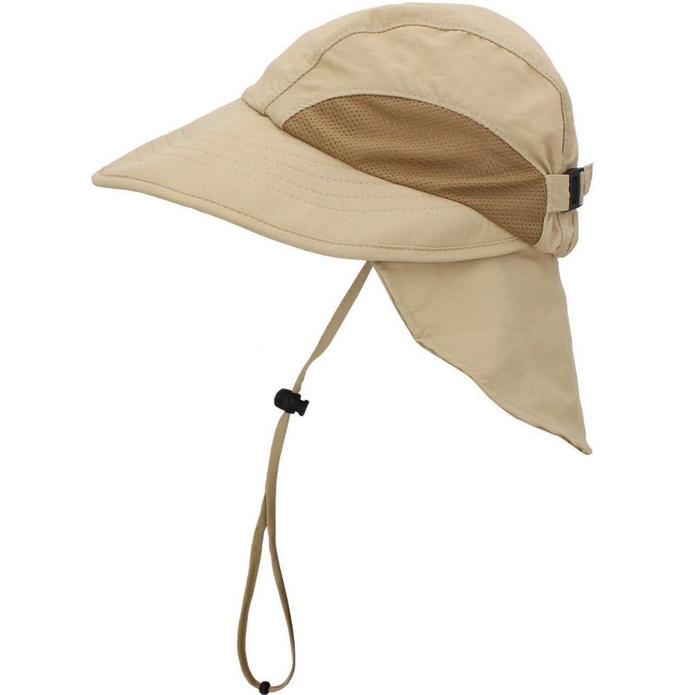 Ethos Sun Hat - Cap with Neck Flap - Light Gray or Beige