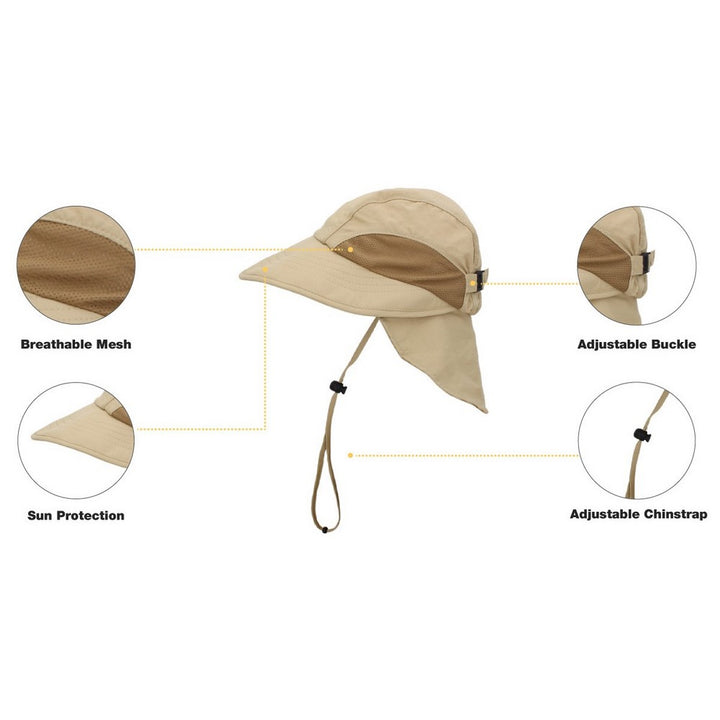 Ethos Sol Hat - Kasket med Nakkeflap - Lysegrå eller Beige - Hat fra Ethos hos The Prince Webshop