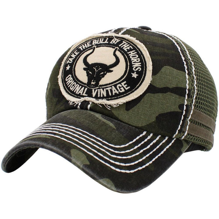 LONGHORN BULL VINTAGE BALLCAP - Camo