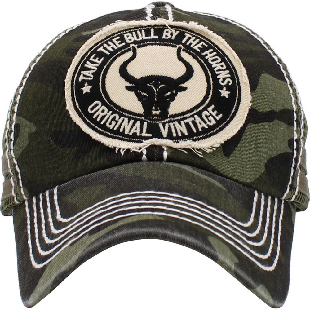 LONGHORN BULL VINTAGE BALLCAP - Camo