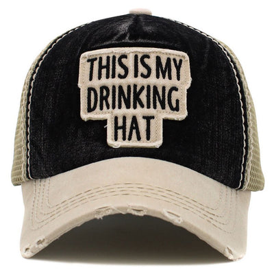 THIS IS MY DRINKING HAT Vintage Ballcap - 2 friske farver