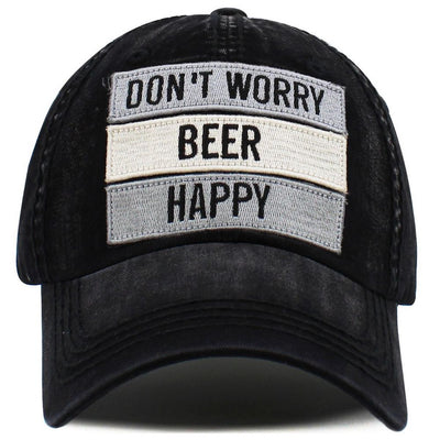 Don't Worry Beer Happy Vintage Ballcap - 3 farver
