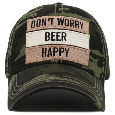Älä huoli olutta onnellinen vintage ballcap - 3 väriä