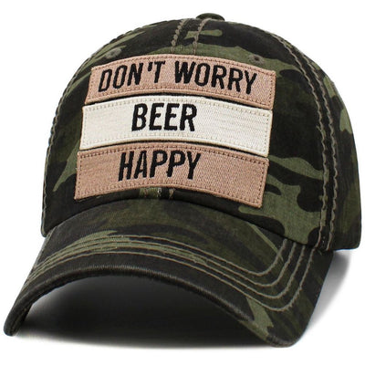 Älä huoli olutta onnellinen vintage ballcap - 3 väriä