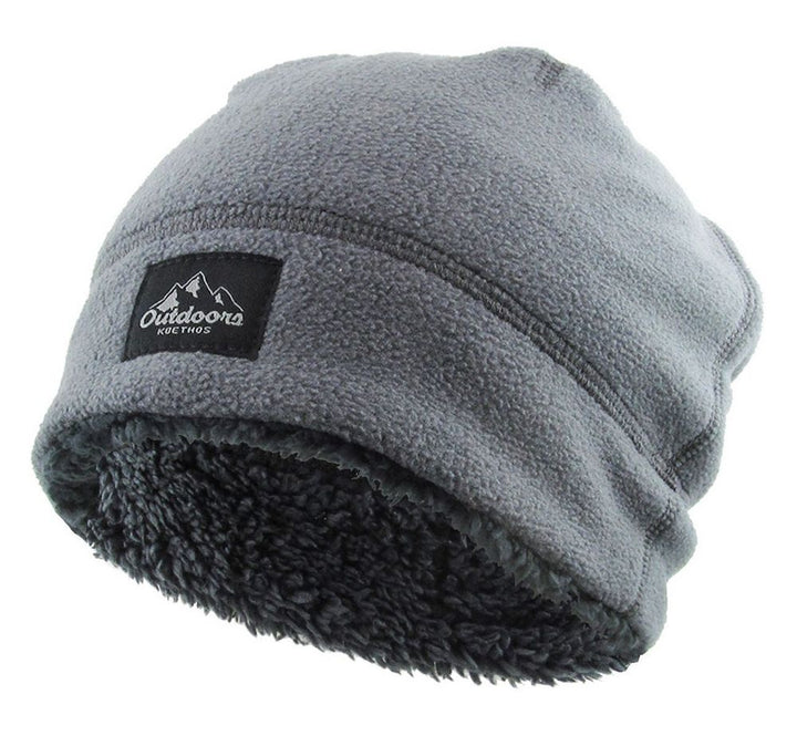 OUTDOOR BEANIE SHERPA FLEECE LINED - Grå Hue