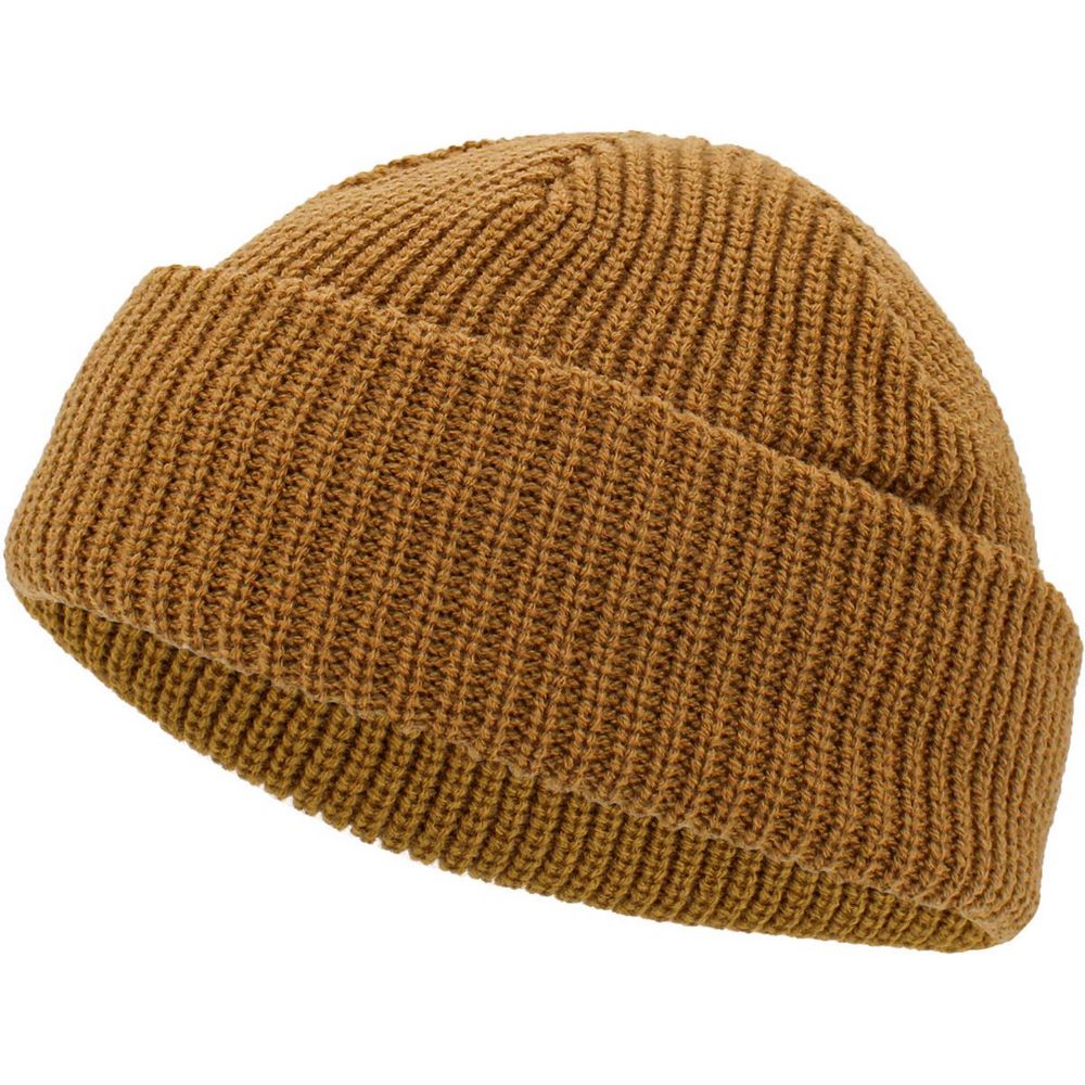 Ethos FISHERMAN BEANIE - BROWN acrylic hat in classic fisherman style