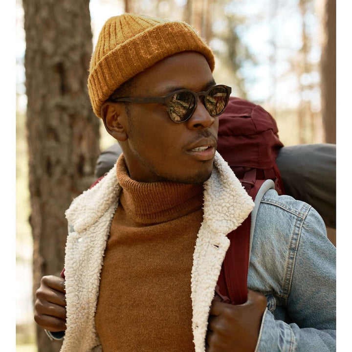 Ethos FISHERMAN BEANIE - BROWN acrylic hat in classic fisherman style