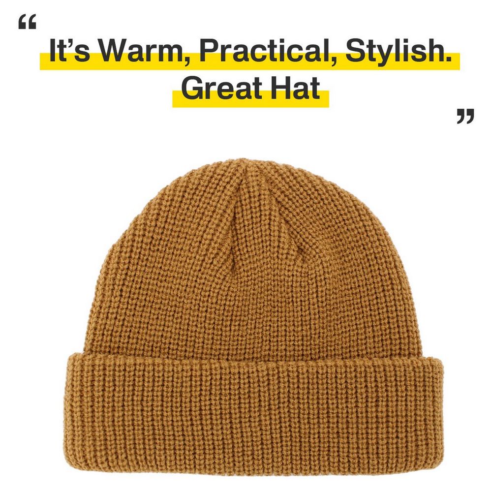 Ethos FISHERMAN BEANIE - BROWN acrylic hat in classic fisherman style