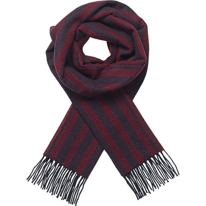 MJM Scarf Bryan Wool Bordeaux/Navy - 100% Wool