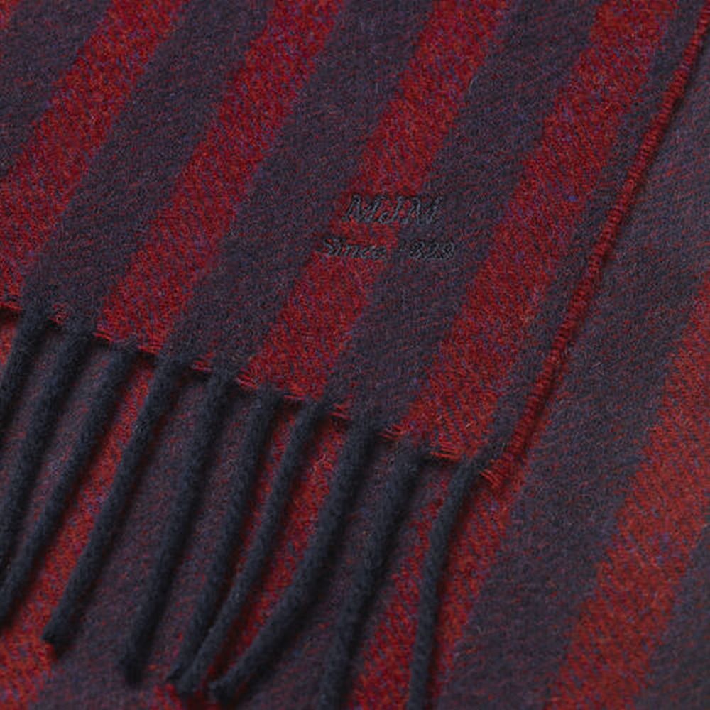 MJM Scarf Bryan Wool Bordeaux/Navy - 100% Wool