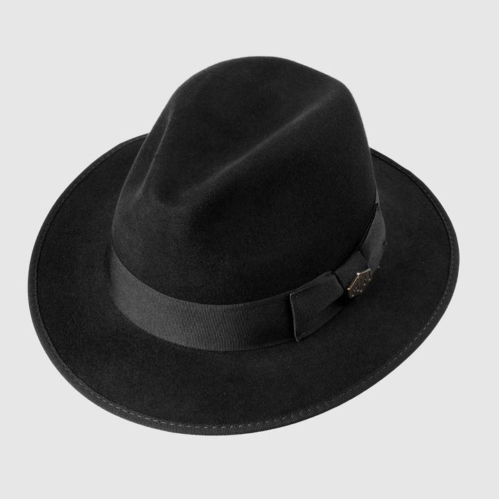 MJM Mauk Black Wool Felt Hat - Vedenpitävä ja murskaaja