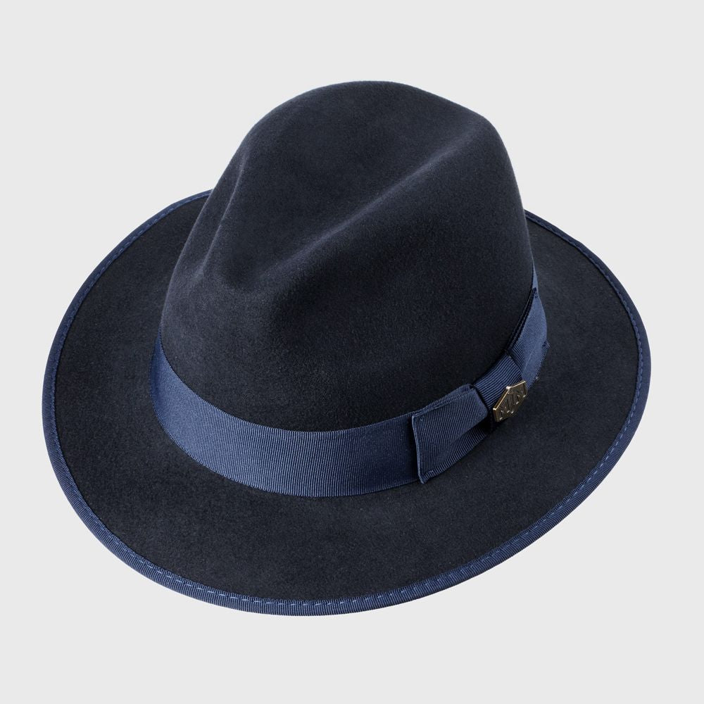 MJM MAUK Navy Uld Filt Hat - Waterproof & Crushable - Fedora Hat fra MJM Hats hos The Prince Webshop