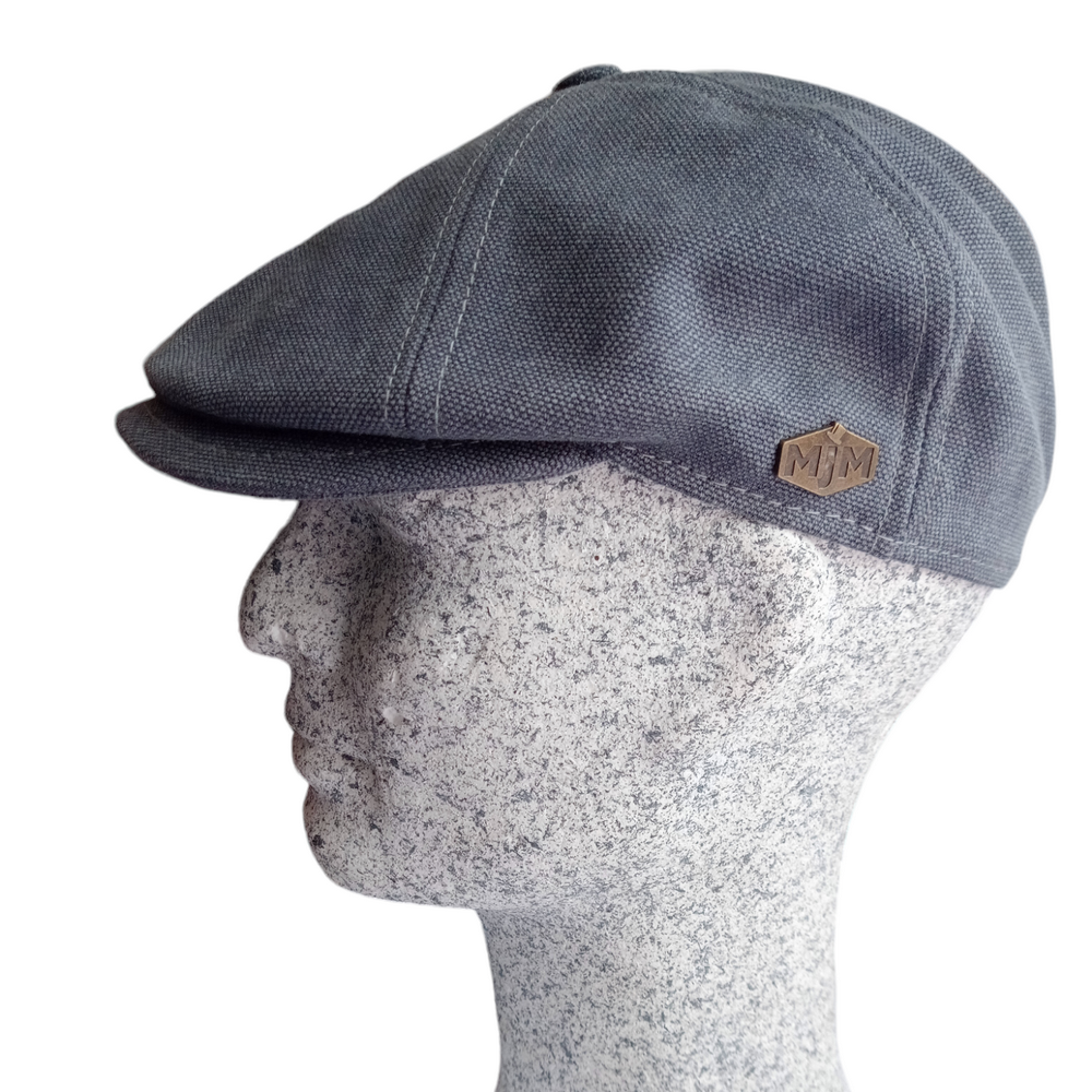 MJM Rebel Canvas Sixpence - Blå Sixpence - Flat Cap fra MJM Hats hos The Prince Webshop