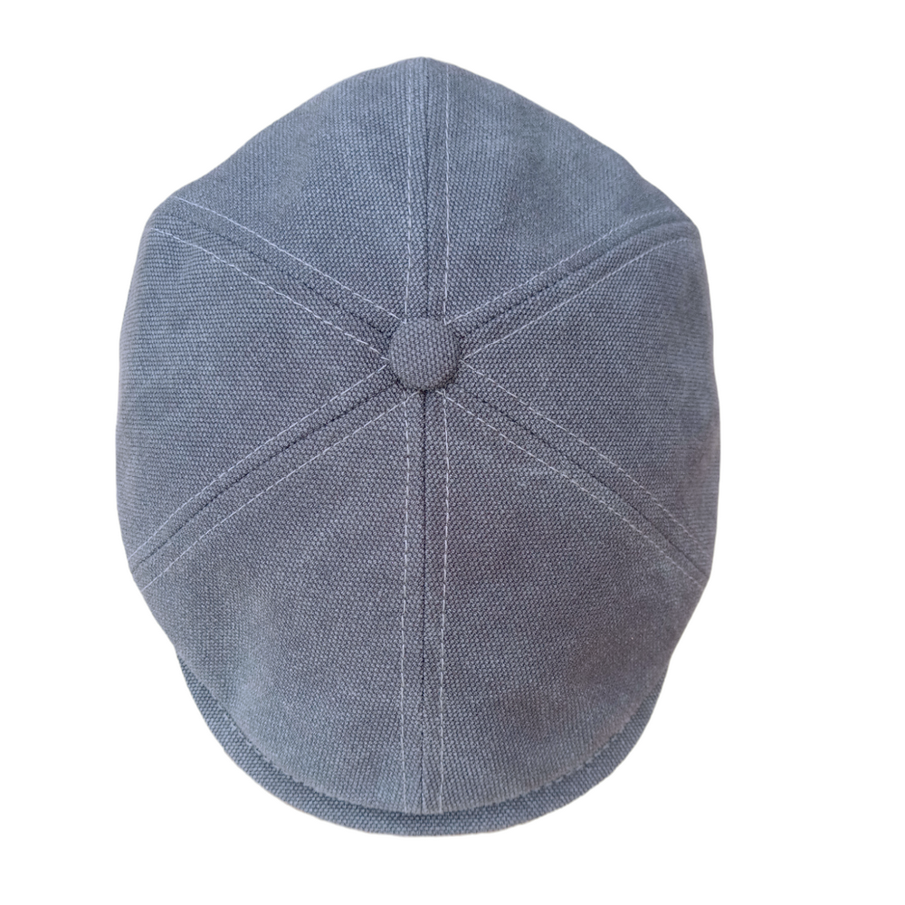 MJM Rebel Canvas Sixpence - Blå Sixpence - Flat Cap fra MJM Hats hos The Prince Webshop