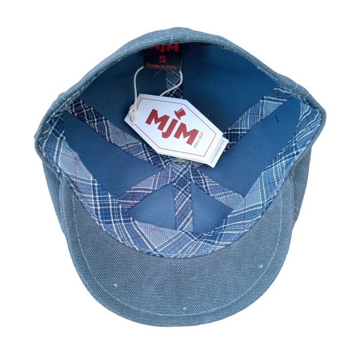 MJM Rebel Canvas Sixpence - Blå Sixpence - Flat Cap fra MJM Hats hos The Prince Webshop