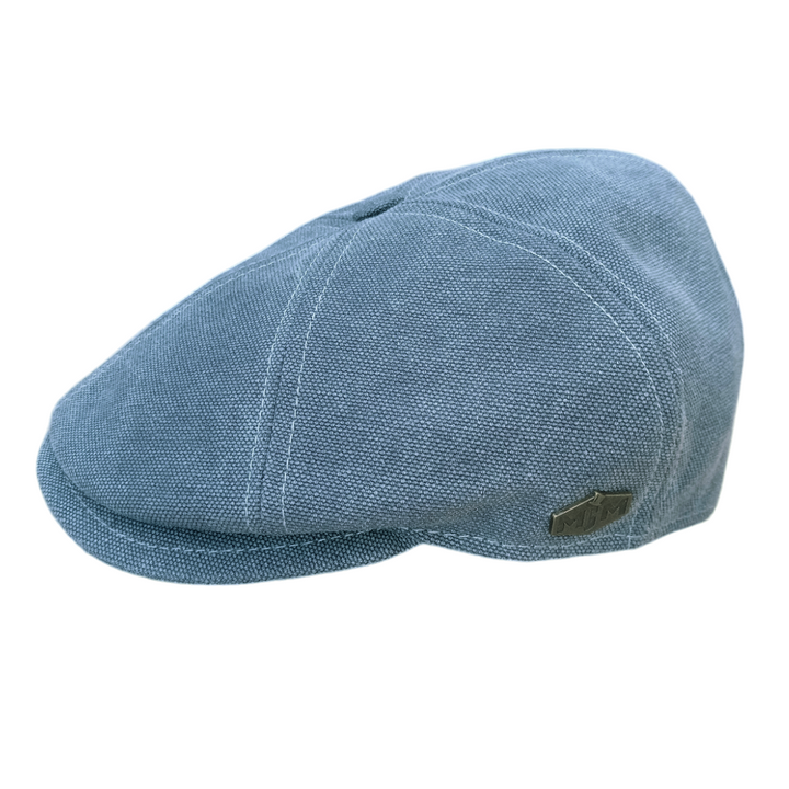 MJM Rebel Canvas Sixpence - Blå Sixpence - Flat Cap fra MJM Hats hos The Prince Webshop