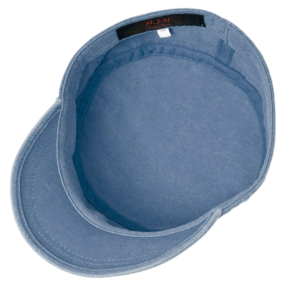 MJM CUBA Army Cap Dyed Cotton Twill - Blue Denim - Army Cap fra MJM Hats hos The Prince Webshop