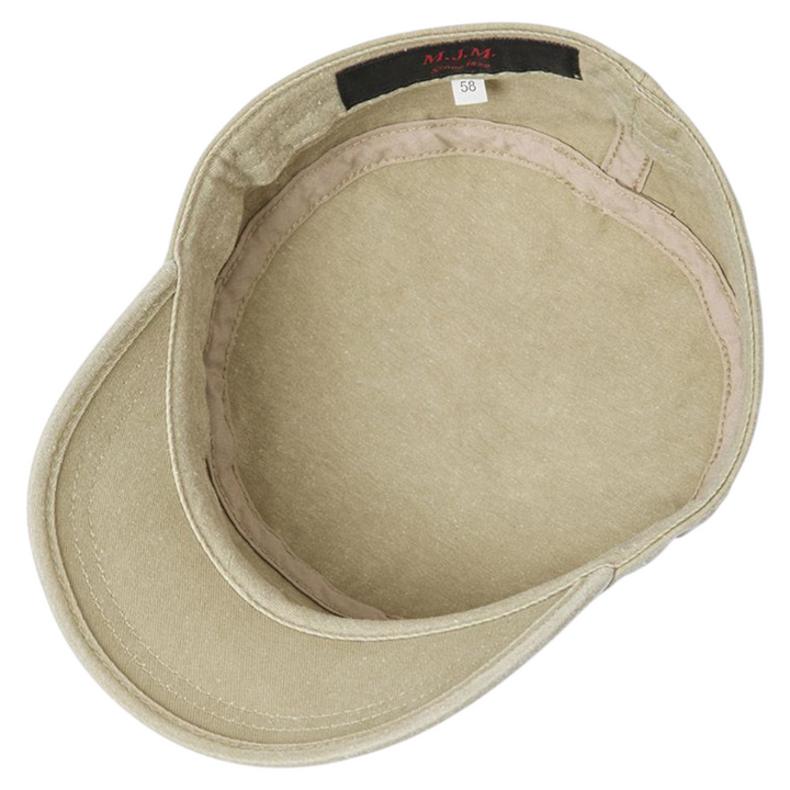 MJM CUBA Army Cap Dyed Cotton Twill - Beige - Army Cap fra MJM Hats hos The Prince Webshop