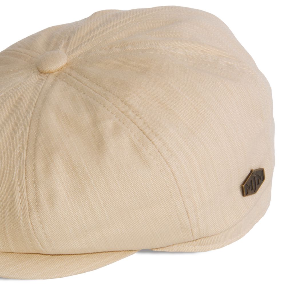 MJM Peeky Summer Flat Cap - Beige Bomulds Sixpence - Flat Cap fra MJM Hats hos The Prince Webshop