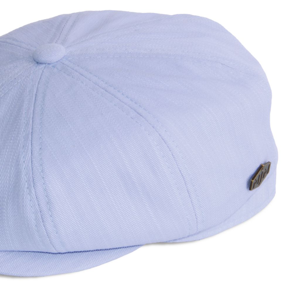 MJM Peeky Summer Flat Cap - Lyseblå Bomulds Sixpence - Flat Cap fra MJM Hats hos The Prince Webshop