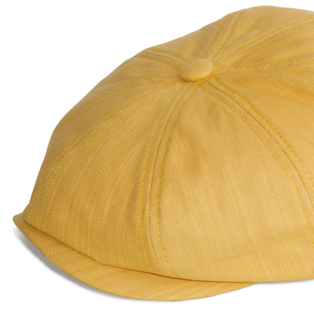 MJM Peeky Summer Flat Cap - Gul Bomulds Sixpence