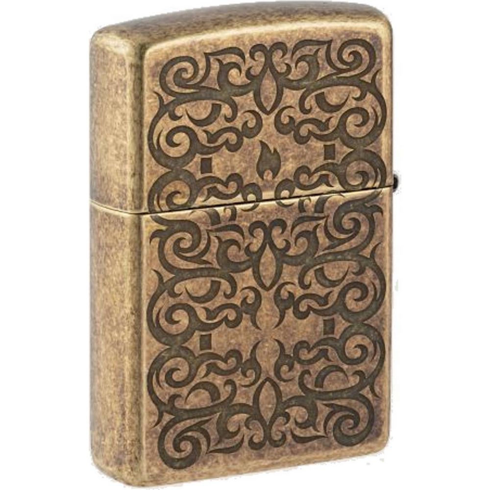 Zippo 60006435 Lighter - Antique Brass Etched Ornament