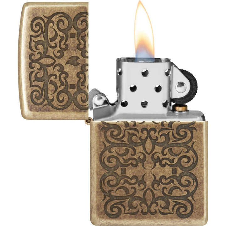 Zippo 60006435 Lighter - Antique Brass Enched Ornament