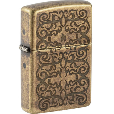 Zippo 60006435 Lighter - Antique Brass Etched Ornament