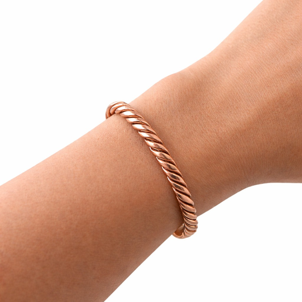 Flettet kobber sundhedsklemmearmbånd med 2 magneter
