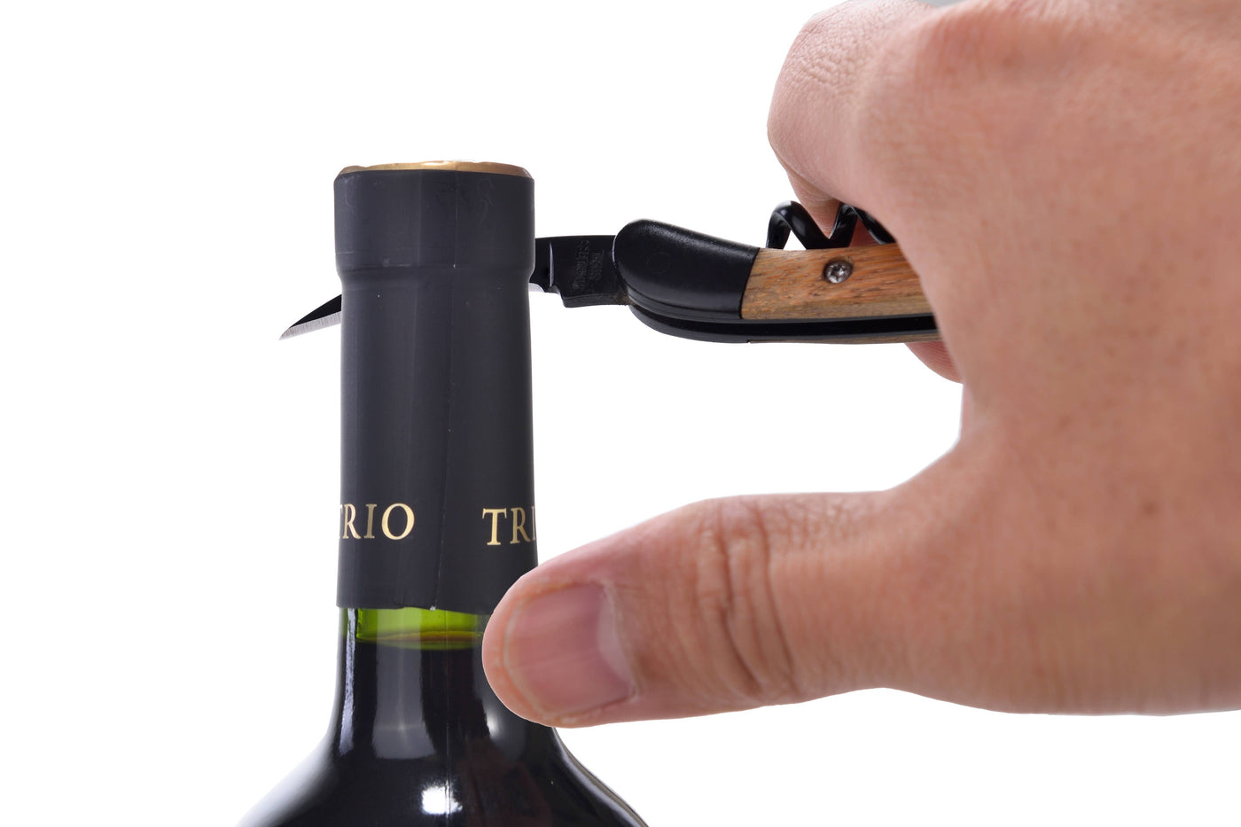 Laguiole Sommelier Corkscrew - Black with Bamboo