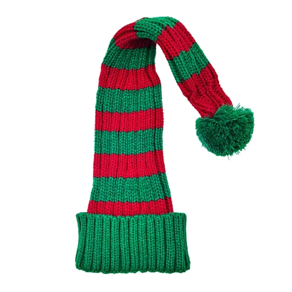 Nissebanden Santa Hat - Classic Rib, Long, Red & Green