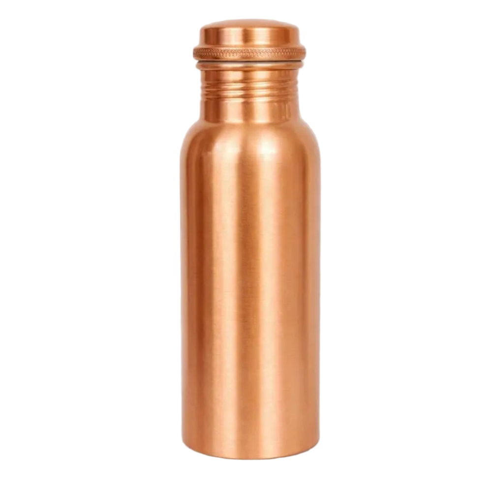 Ren kobber vandflaske glat mat ± 750 ml (tung)