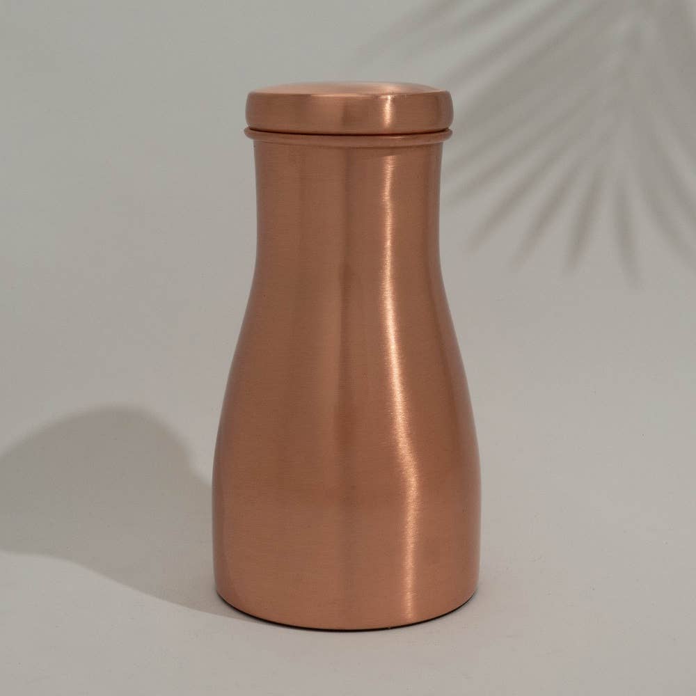 Ren kobberkaraffel poleret med låg ± 950 ml kande