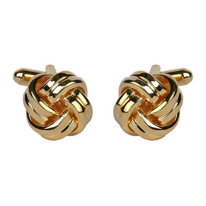 Double Cord Gold Plated Knot Cufflinks - UK Cufflinks