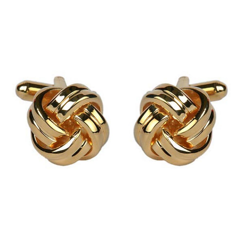 Double Cord Gold Plated Knot Cufflinks - UK Cufflinks