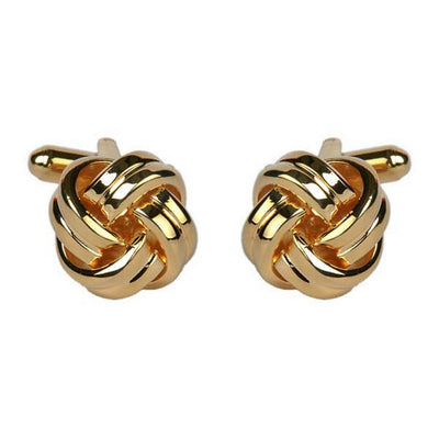 Double Cord Gold Plated Knot Cufflinks - UK Cufflinks