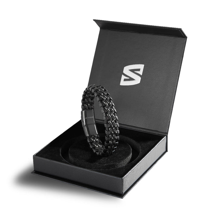 Læder Armbånd „Steel“ - All Black