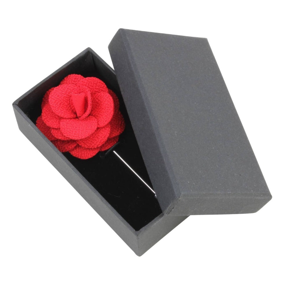 David Aster - Red Flower Lapel Pin