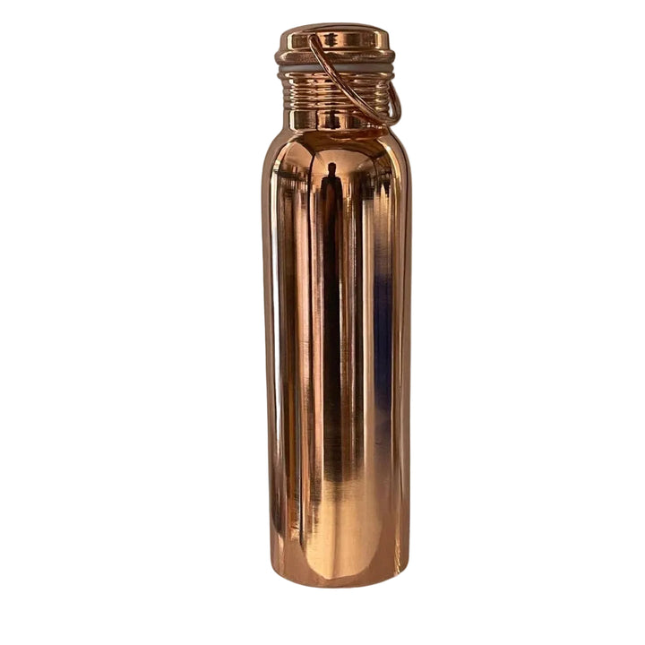 Pure copper water bottle polished with handle ± 950 ml (330