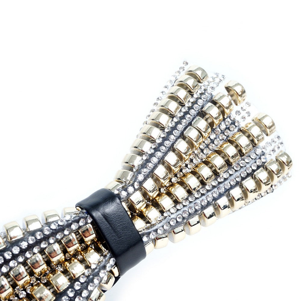 Gold Beads & Silver Stones Men's Bow Tie