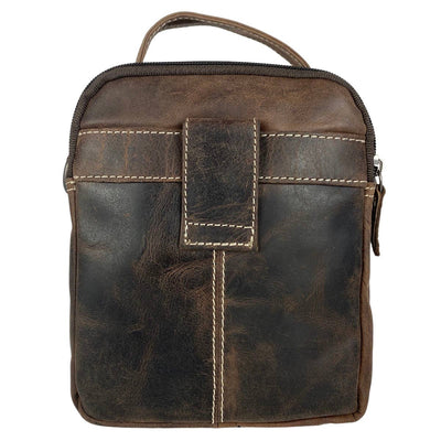 Arrigo Leather Crossbody Shoulder Bag & Belt Bag - Brun
