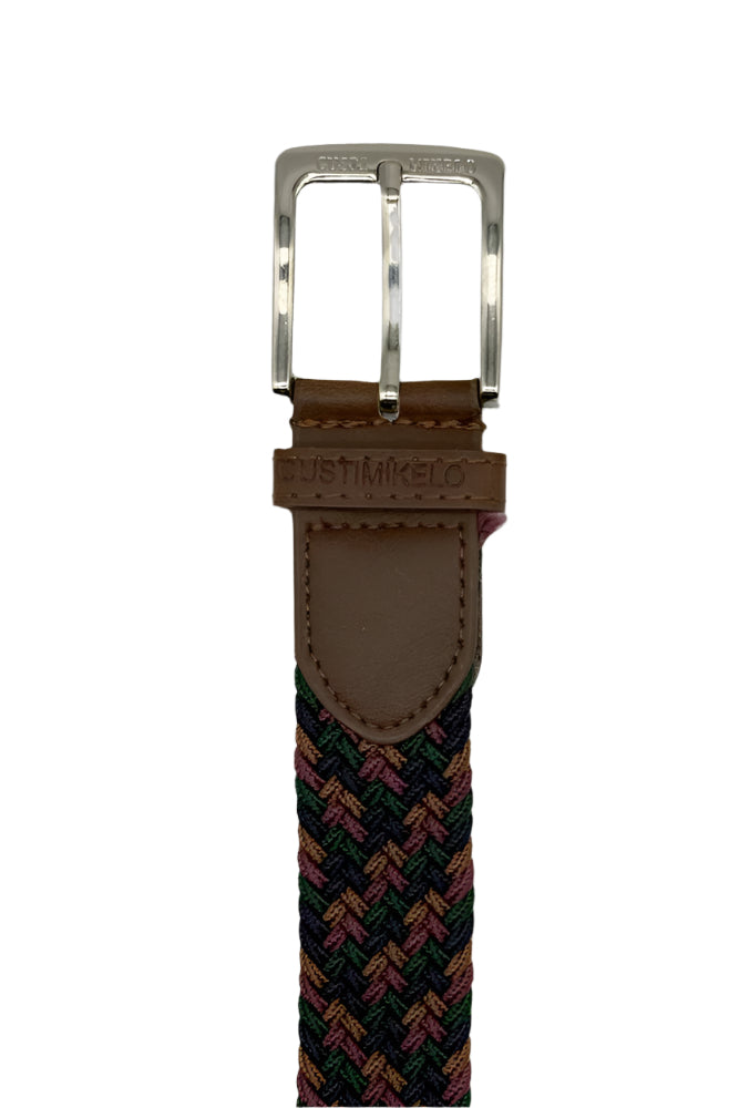 Custi Mikelo Brun Flerfarvet Flettet Elastisk Bælte - Bælte fra Custi Mikelo hos The Prince Webshop