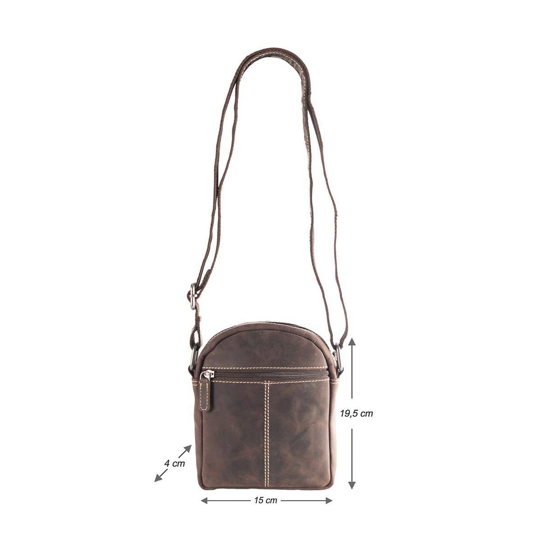 Arrigo Shoulder & Crossbody Bag - Buffalo Leather - Sort