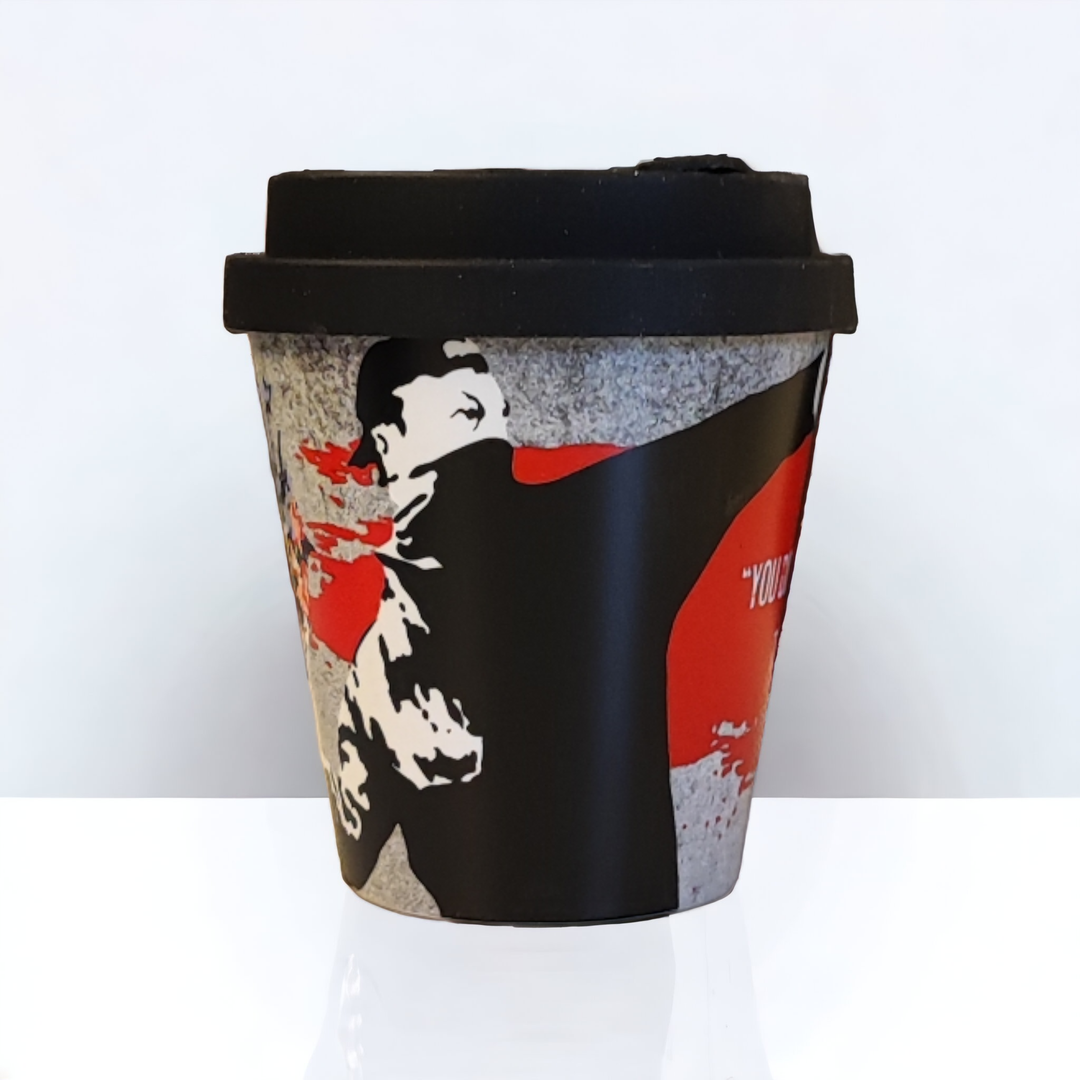 Banksy Travel Cup in RPET 230 ml - The Flower Thrower