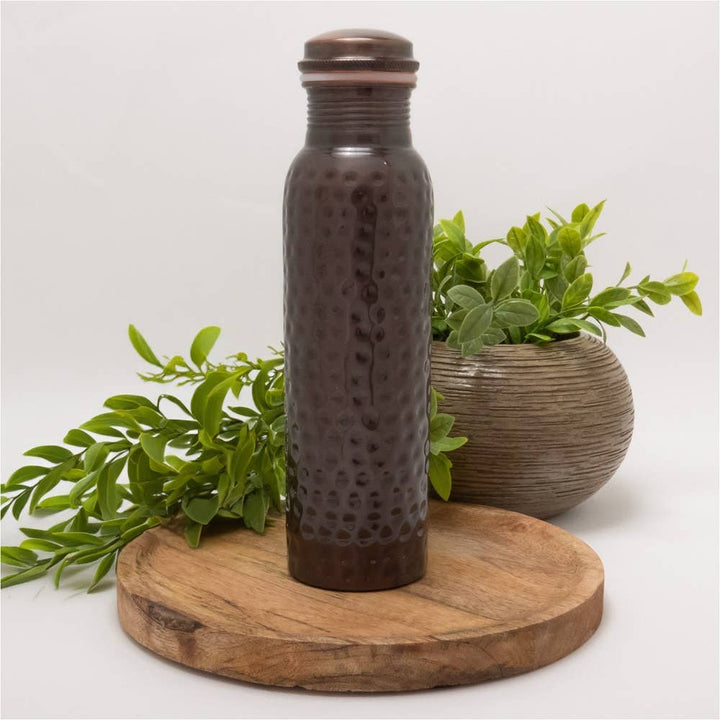 Ren Kobber Vandflaske hamret antik - 950 ml (tung) - Gave Ide fra Ayurveda Specialist B.V. hos The Prince Webshop