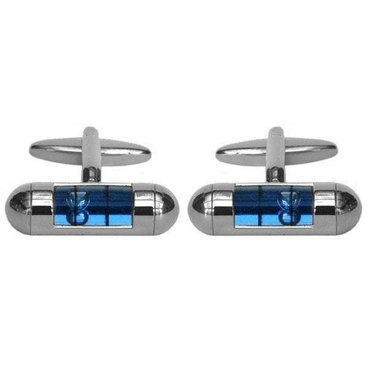 Cufflinks Spirit level Blue Silver