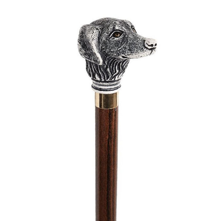 Unique Walking Stick in Brown Maple with Golden Retriever Knob