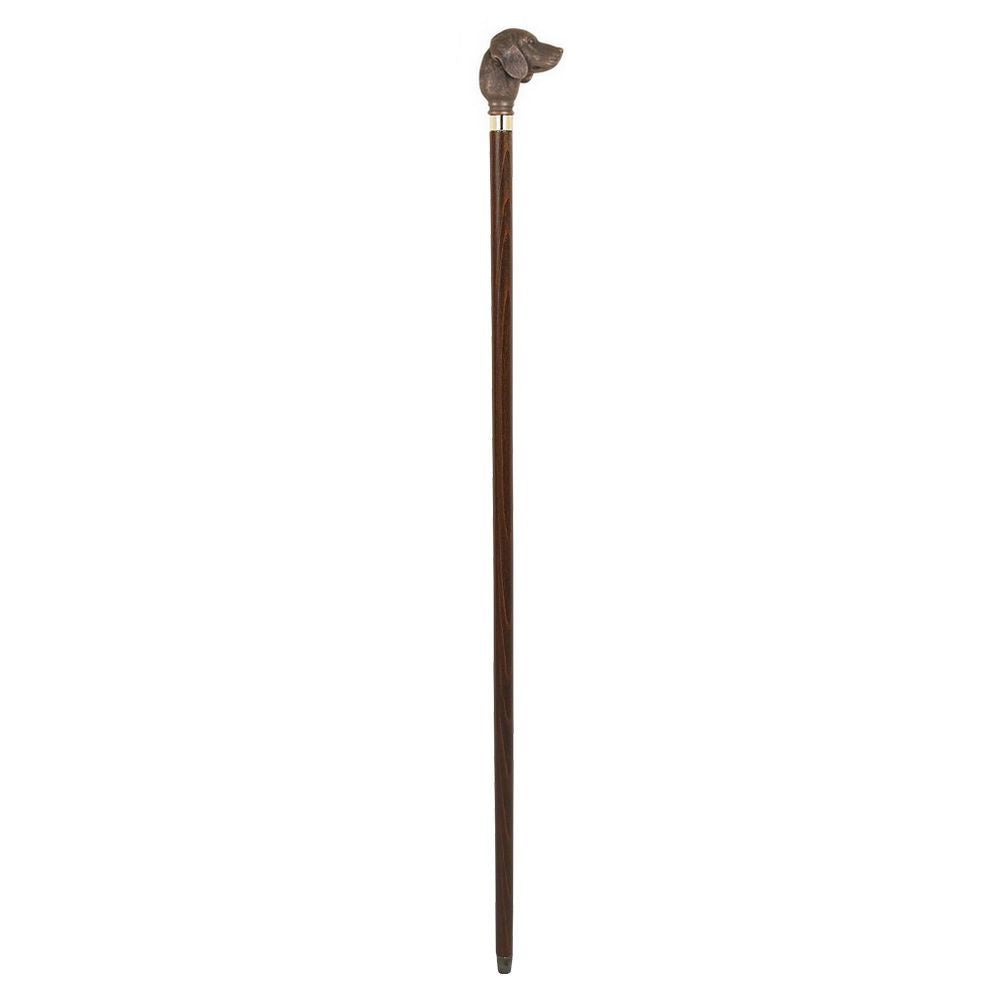 Unique Walking Stick in Brown Maple with Golden Retriever