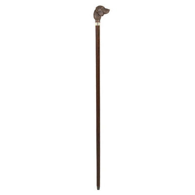 Unique Walking Stick in Brown Maple with Golden Retriever
